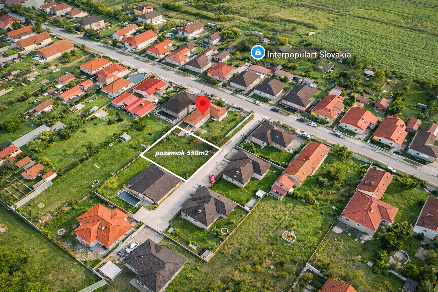 NA PREDAJ slnečný stavebný pozemok 550m2 v obci Rohovce okres Dunajská Streda